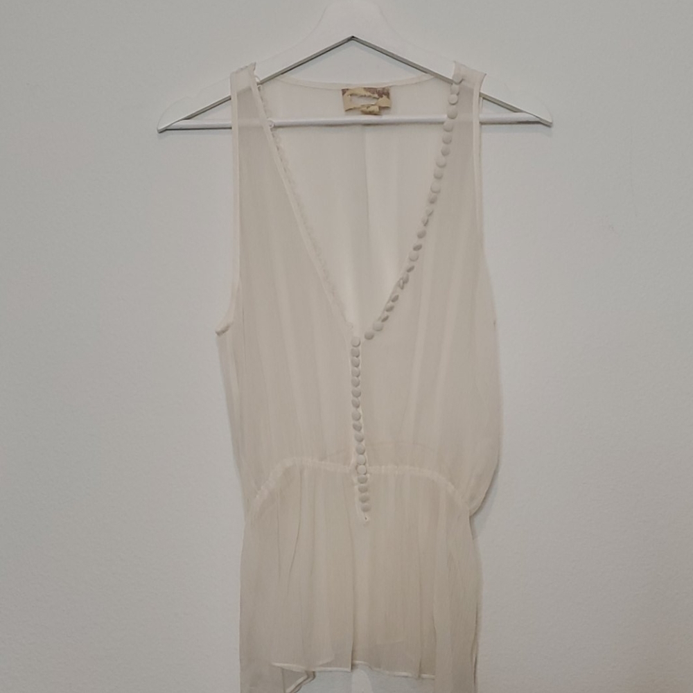 Elizabeth and James button sheer top